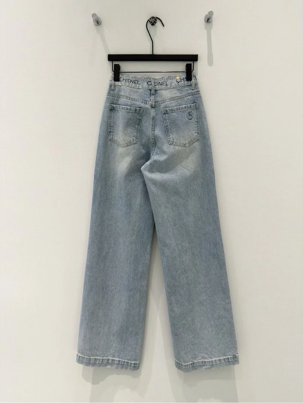 CHANEL Light Blue Wide-Leg Jeans